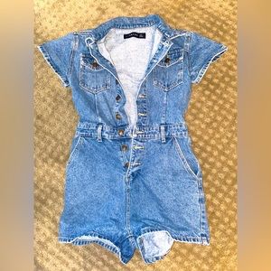 $70 Princess Polly Lioness Denim Romper XS